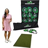Wedge Game w/Shock Resistant Chipping Mat | Golf Chipping Net & Short Game Training Aid | 6-in-1 Targets, Auto Ball Return, Steel Frame | Indoor/Outdoor Chipping & Pitching Practice | Backyard Game
