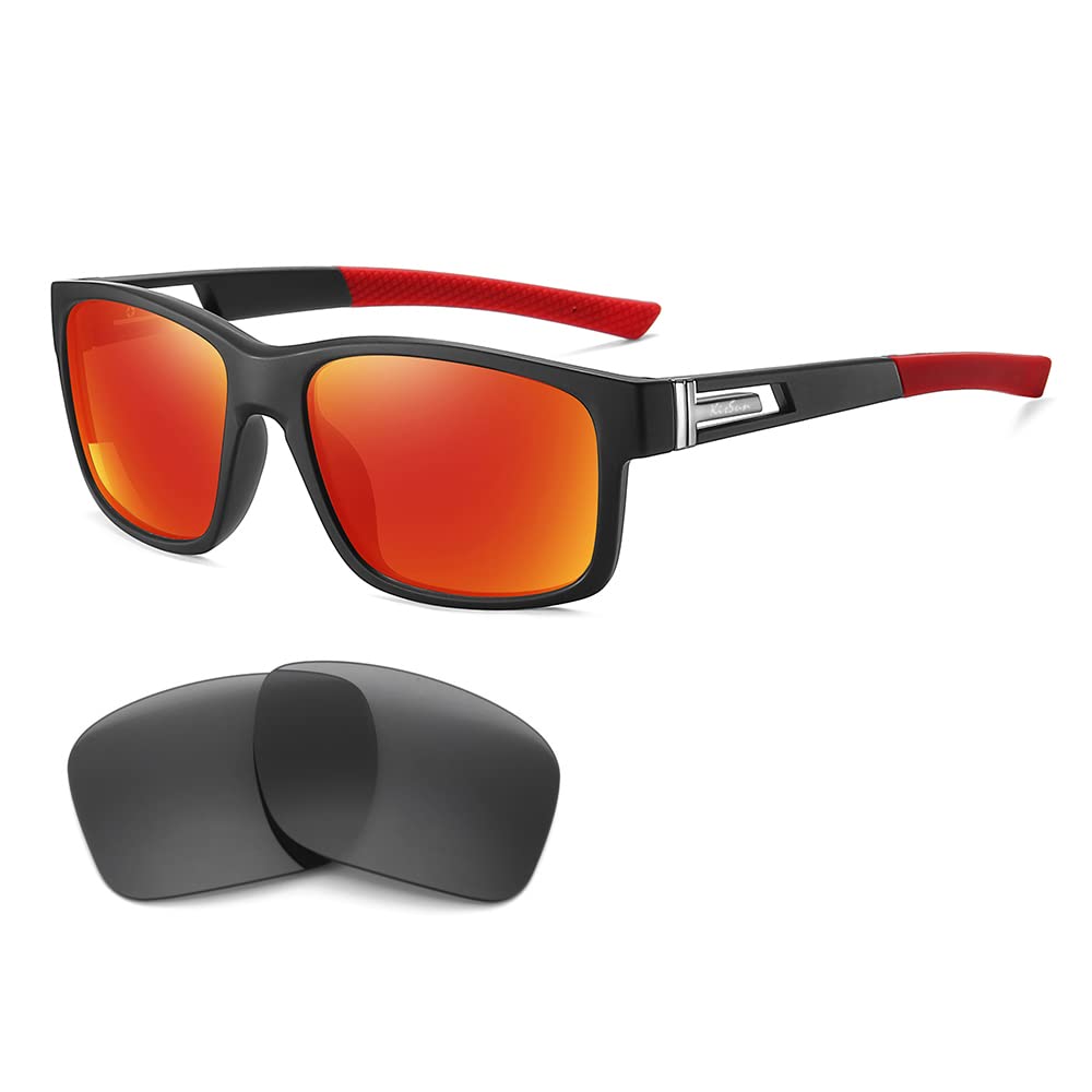 KISSUN Polarized Sports Sunglasses for Men Woman Driving Cycling Fishing Sun Glasses 100% UV Protection Goggles Baseball Running and Driving UV400 Protection