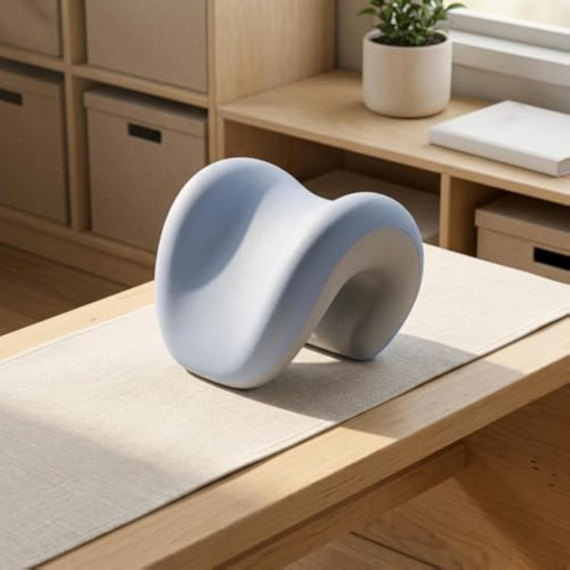 Multifunctional Office Headrest Pillow, Beige Gray