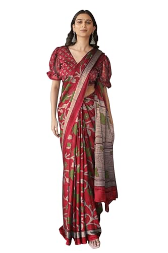 Image of MIRCHI FASHION Saree for Woman Chiffon Floral Printed | Lightweight Daily Wear Women's Sari with Unstitched Blouse Piece (Available in 20 Colors)