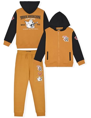 True Religion Boys Sweatshirts and Sweatpants for Kids 2 Piece Clothing Set Fleece Hoodie and Jogger Pants