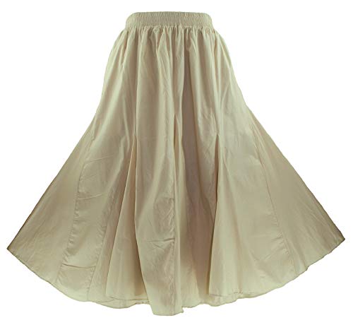 Beautybatik Women Cotton Boho Gypsy Long Maxi Godet Broomstick Fl...