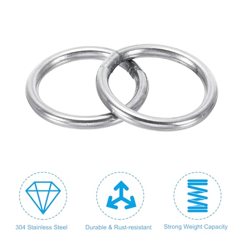 PATIKIL 19mm Metal O Rings, 20 Pack 304 Stainless Steel Round Rings for Hardware Bags Belts Hanging Baskets DIY Craft Supplies - Image 4