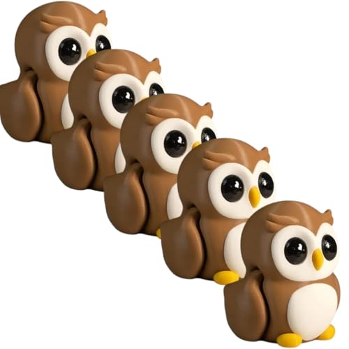 5-Pack Mini Owl Figurines - Charming Woodland Animal Collectibles & Desk Décor - 3D Printed in Canada