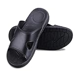 Holibanna Pantuflas Inferiores Zapatillas De Gimnasia De Los Hombres Zapatillas De Taller Zapatilla De Baño Antideslizante Zapatillas De Casa Zapatillas Protectoras Para El Hogar Black