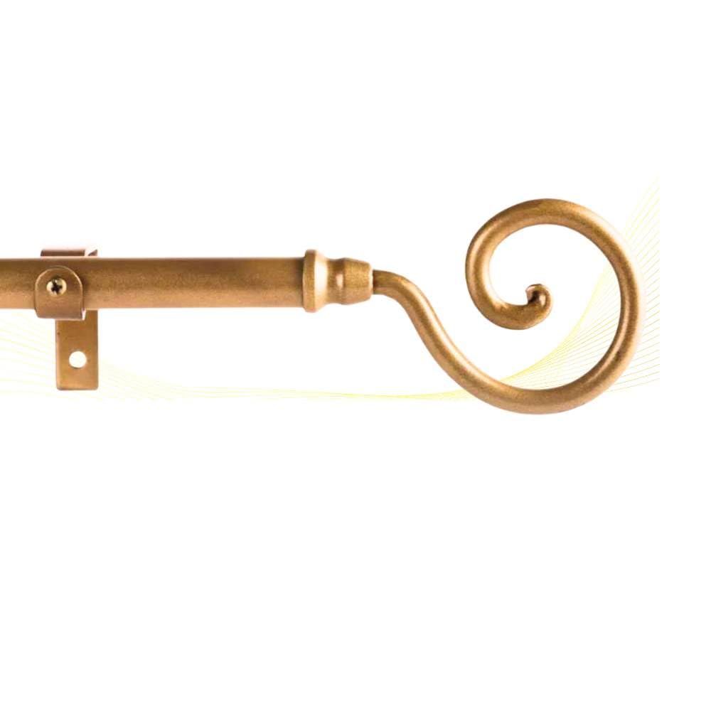 The Decor Mart 28"-48" Adjustable Curtain Rod for Door & Windows with Brackets Set Curtains Hanging Extendable Iron Metal Pipe Holder with Spiral Metal Finial