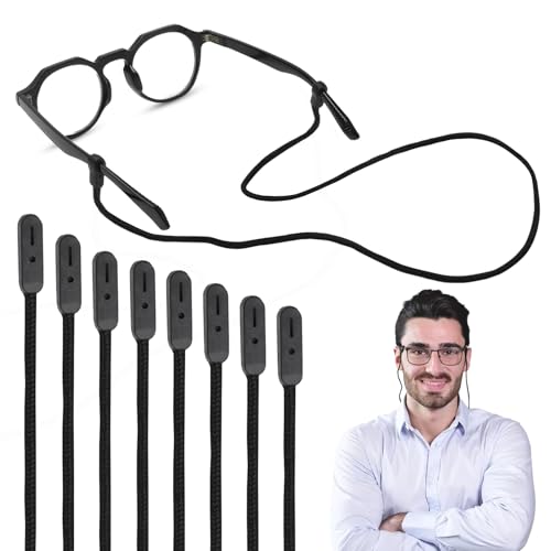 KQDRAVINE 8 Piezas Cordon Gafas Hombre Cuerda Gafas Hombre, para Actividades al Aire Libre Como Deportes, Esquí, Pesca