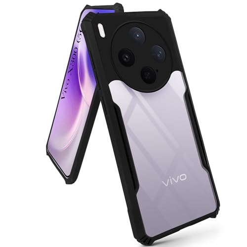 Image of Jkobi Hybrid Back Cover Case for Vivo X300 5G (Shockproof with Polycarbonate Clear Panel | Professional Black)