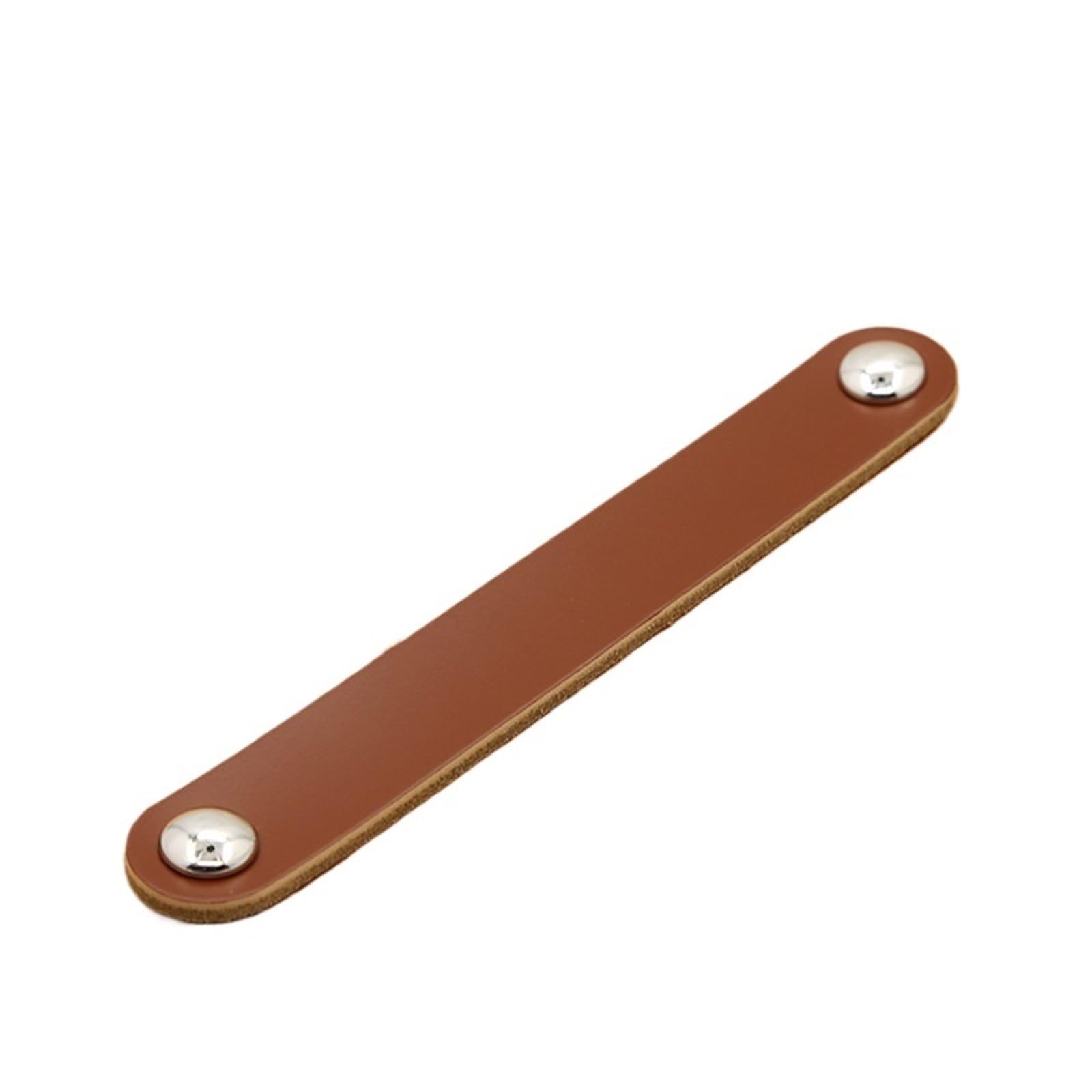 CQAHDSEVF Leather Drawer Pulls, Leather Drawer Cabinet Pulls Multicolor 96-128mm(Brown Chrome,128mm)