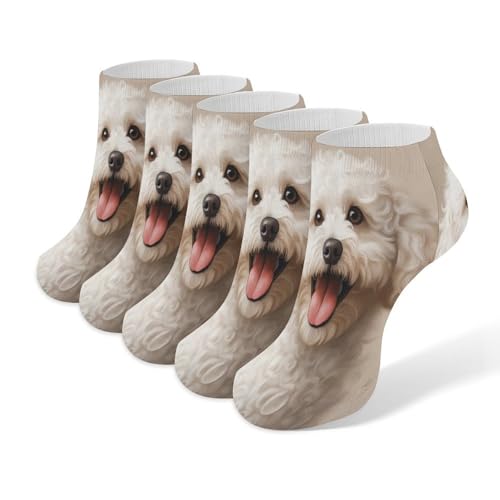 Cute Shih Tzu Ankle Socks Summer Casual Length Anti-slip Sock for Mens Womens Sports Hiking