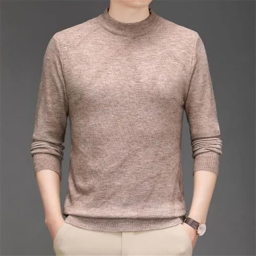 Men Spring Autumn Round Neck Sweaters Solid Jacquard Patchwork Business Casual Long Sleeve Knit Tops2