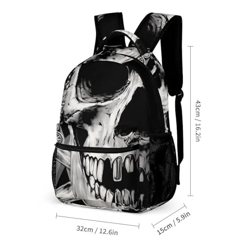 Pirate And Skull Compass Large Backpacks with Lunch Bag Pencil Case Set Resistant Daypack 3 Piece2