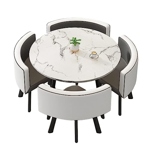 ダイニングテーブル 丸 ダイニングテーブルセットダイニングテーブルセット4人用会議テーブル おしゃれ ナチュラル リビング シンプル オフィス 商談ダイニングテーブル 椅子 5点セット 省スペース ダイニングセット 丸型 食卓セット 4人掛けダイニングテー