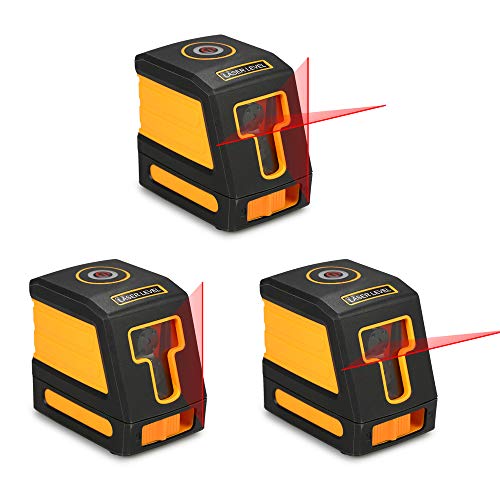 OWSOO Auto-nivelamento 2 linhas Nível de laser vermelho Kit profissional de nivelamento de linha cru