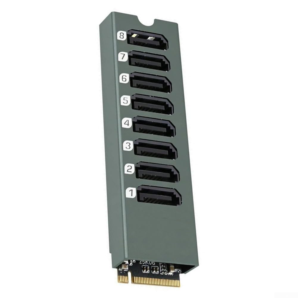 Tarjeta PCIe a SATA 8 puertos controlador de almacenamiento interno 6 Gbps para torre de PC