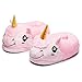 Katara 1695 Chaussons Licorne, Pantoufles Fantaisie en Peluche Polaire Pour Filles: Rose, Fermé, Taille Unique (36-44)