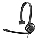 EPOS I Sennheiser PC 7 USB - Leichtes Einseitiges On-Ear Headset PC – Kopfhörer mit Kabel - Passives Mikrofon mit Rauschunterdrückung, Online-Anrufe & -Unterricht - Mac-, PC- & Laptop-Kompatibel