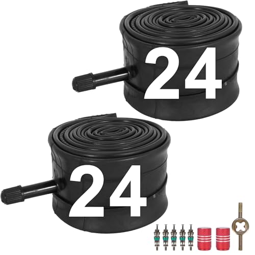24x2.125/2.40 Inner Tube with 32mm Schrader Valve,Heavy Duty Bicycle Tube for Cruiser Road and Mountain Bike?24x2.125/2.20/2.25/2.30/2.35/2.40 Bike Tube 2 Pcs