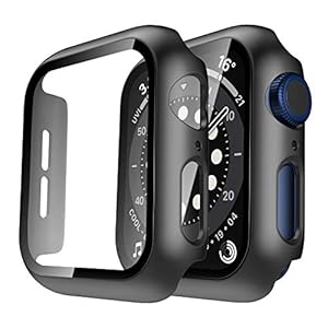 TAURI 2 stuks hard hoesje compatibel voor Apple Watch Series 3/2/1, 42 mm met 9H gehard glas schermbeschermer…