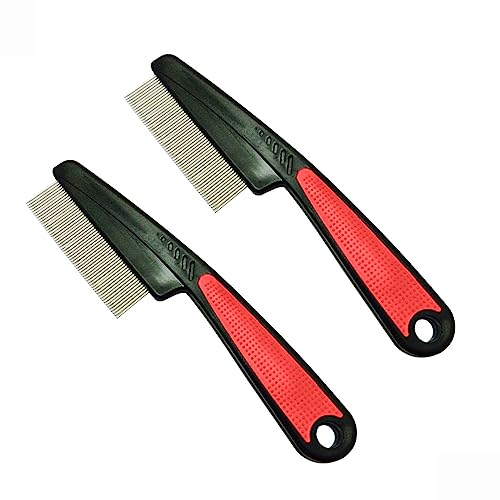 LJFEA 2pcs Peine antipulgas para Eliminar pulgas, garrapatas, parásitos y Suciedad en Sus Mascotas, Gatos y Perros