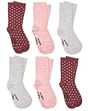Occulto MÄDCHEN SOCKEN ohne NAHT (6 PAAR) BIO-BAUMWOLLE, süße SOCKEN MÄDCHEN mit Herzen und Punkten (31-34, Punkte)
