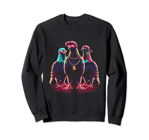 Cool Pigeons Gang - Divertidas palomas vintage Hip Hop Squad Sudadera