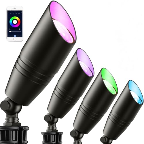 RGB Landscape Spot Lights with App Control (4 Pack)
