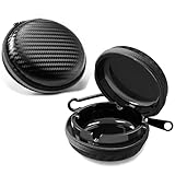 [Rjktmox]【便携式烟灰缸】旅行者向けの携帯灰皿 防風設計で環境保護 キーチェーン付きで便利