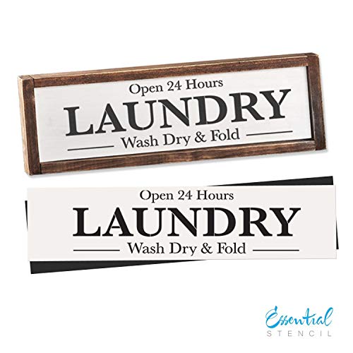 Laundry Sign Stencil | Perfect for Painting On Wood, DIY French Country Home Decor Calligraphy Signs, Rustic Decor for Farmhouse, Fixer Upper, Joanna Gaines, Magnolia Style