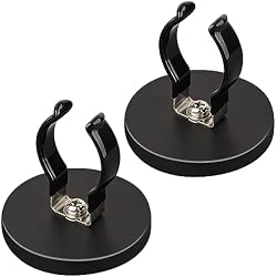 MUTUACTOR Strong Magnetic Hooks,Scratch-Resistant Heavy Duty Magnetic Hooks for Flashlight Holder,2-Pack Large Opening Strong Magnets Flexible Clamps for Garage Garden Workshop Storage Tools