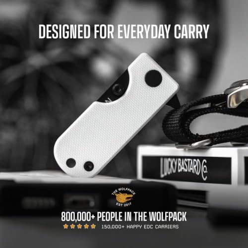 Image of WESN Microblade Premium Folding Pocket Knife - 1.5 inch D2 Steel Blade, Compact EDC Knife with G10 Handle, Manual Thumb Stud, Deep Carry Clip - Lightweight Everyday Carry (Titanium) (Blacked Out White G10 X Titanium)