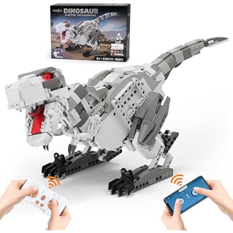 OWNONE 1 Dinosaur Building Kit, Remote Control Jurassic T Rex Building Blocks Set, Dino World Park Toys Gift for Kids & Boys Age 6, 7, 8, 9, 10, 11, 12 Years Old (960 PCS) Cover