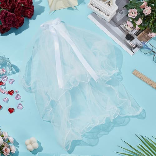FREEBLOSS 2 Stück Hundehochzeitskleid Mit Schleife Hochzeitsschleier Hundehochzeitsoutfit Hunde Tutu Für Große Hunde Hochzeitskleid Für Hunde Weibliches Brautkostüm Haustier Hochzeitsschleier