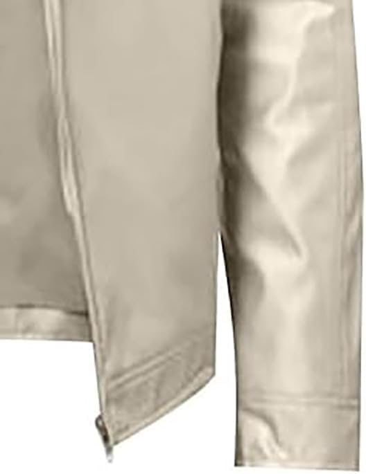 Mens Pu Leather Multi Pocket Jacket Stand Collar Full Zipper Cardigan Motorcycle Bomber Jackets Zip Up Windbreaker