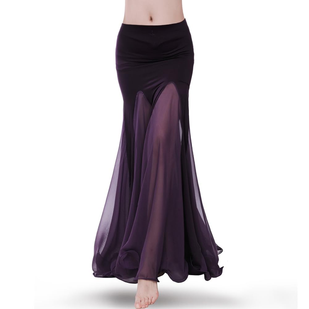 ROYAL SMEELA Jupe Longue Danse Orientale Femme Jupe Mousseline Danse Orientale Jupes Danse du Ventre Adulte Jupe de Danseuse du Ventre Costume Danse du Ventre Jupe Danseuse Orientale pour Femme