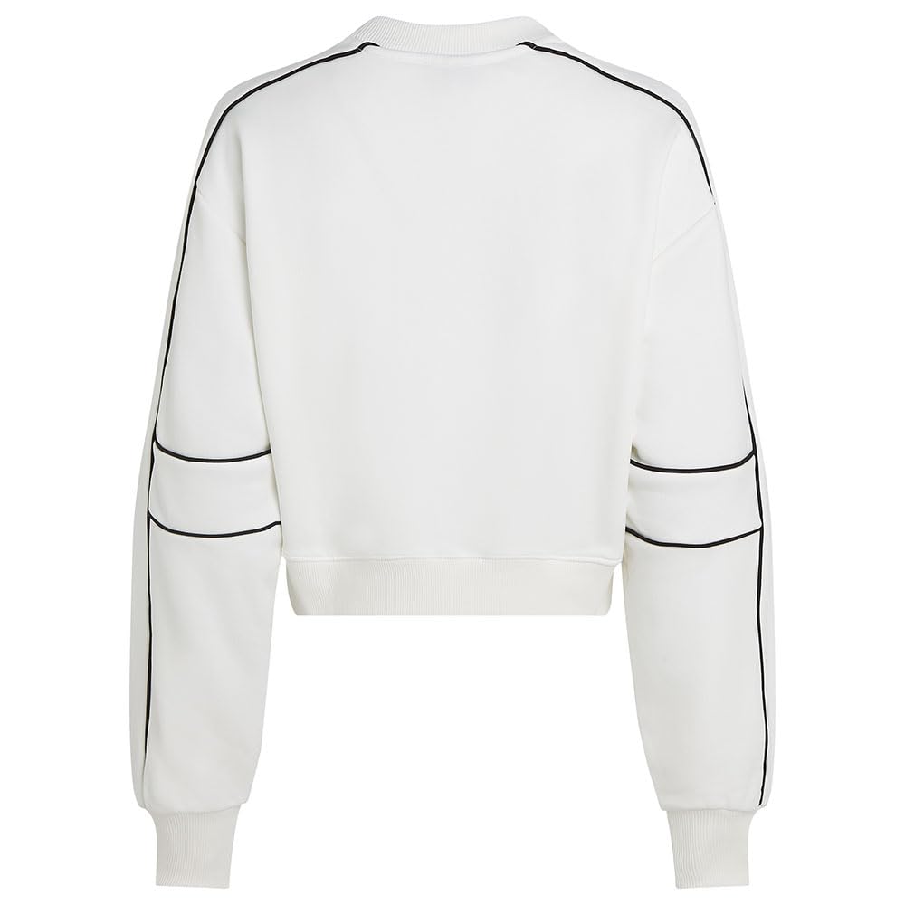 Karl Lagerfeld Jeans, Damskie, Relaxed Crop Piping Sweat, Relaxed Fit, Biały, XS