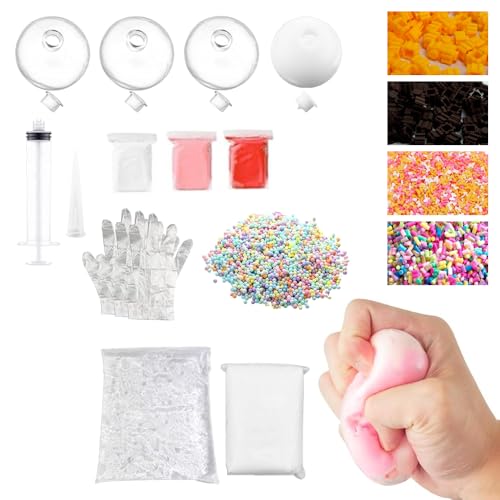 12 Piece DIY Pressure Ball Making Kit DIY Squeeze Ball With Filling Material Expansion Tool Vacuum Device Etc. Used To Relieve Anxiety And Leisure Time