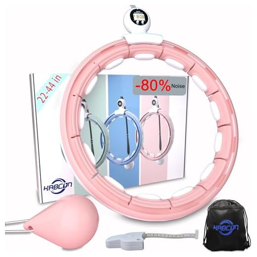 Weighted Hula Exercise Silent Hoop Plus Size for Adults Weight Loss, 16 Knots Smart Fitness Hoop for Women/Men Fitness Aids,Fitness and Massage 2 in 1,with Weight Adjustable Ball(Pink)