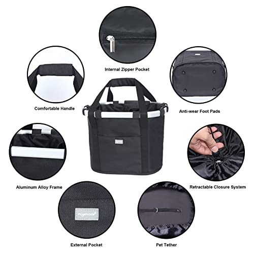 image for RAYMACE Bicycle Basket Dog Bike Handlebar Basket Front,Folding Detacha