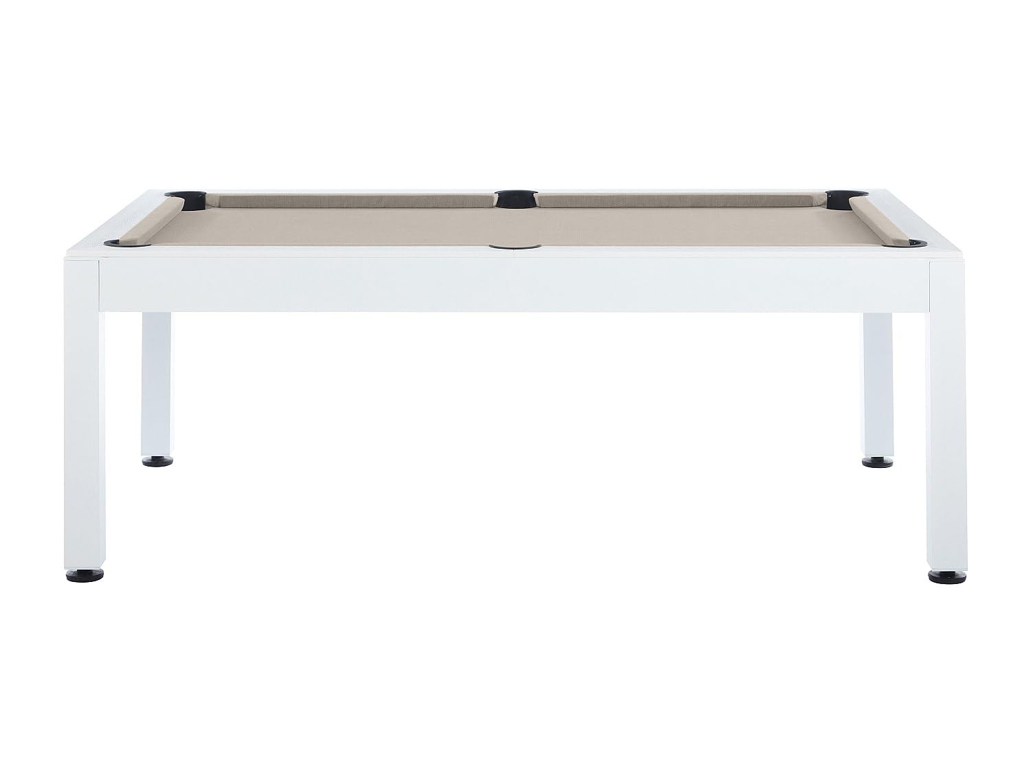 Vente-unique - Billard d'extérieur Blanc et Taupe avec Housse - L213,4 x P121,1 x 79,7 cm - STAZIO