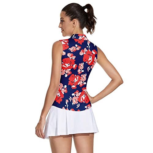 Soneven Women'S Floral Golf Shirt Moisture Wicking Athletic Golf Polo Shirts Tennis Shirts Dry Fit  thumb #4