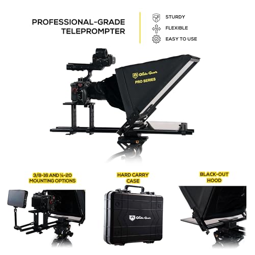 Image of Glide Gear TMP 750 Teleprompter - All Camera & Smartphones, Tablets - 17 inch Glass, Hard Case, No Assembly