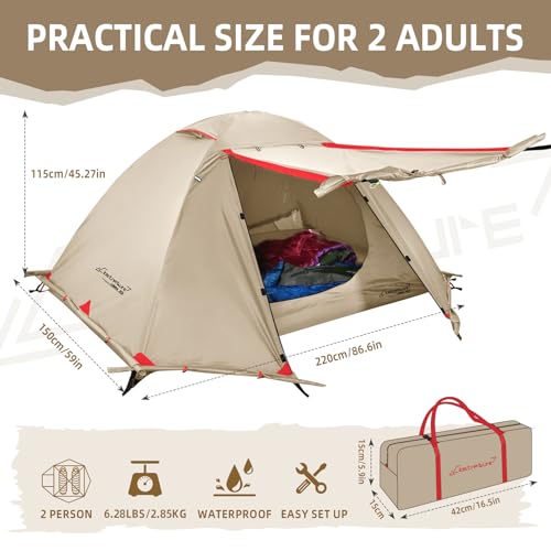 Image of Clostnature 4 Season Backpacking Tent - 1 /2 Person Cold Weather Winter Tent