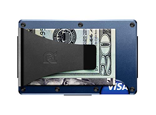 The Ridge Wallet for Men - Slim Minimalist Compact Wallet and Card Holder, RFID Protected Front Pocket Wallets with Integrated Money Clip (Alpine Navy)