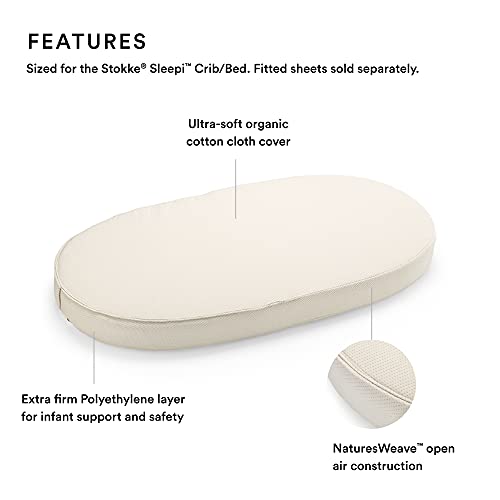 Stokke Sleepi Mattress With Organic Cover By Colgate, White - Foam Crib Mattress With Infant Support & Safety Features - Compatible Sleepi Crib/Bed #TOP1