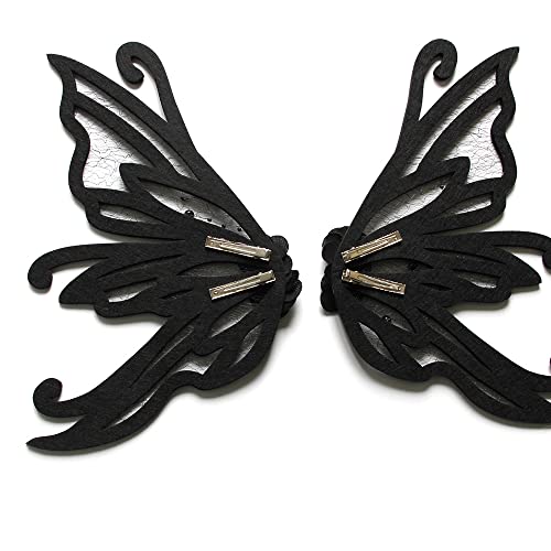 Halloween Dark Gothic Butterfly Hairclips Headband Black Lace Baroque Vintage King Queen Crown Hair Band Headband Hair Accessories For Ball Party Masquerade And Cosplay (Butterfly Style) #TOP1
