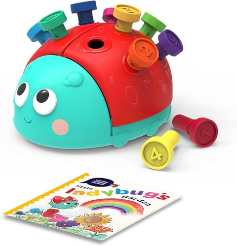 Battat Education Fine Motor Peg Toy for Toddlers & Kids Montessori Educational Developmental Learning Ladybug with Colorful Stacking Fun Early Skills Development Toy for Preschoolers 18+ months