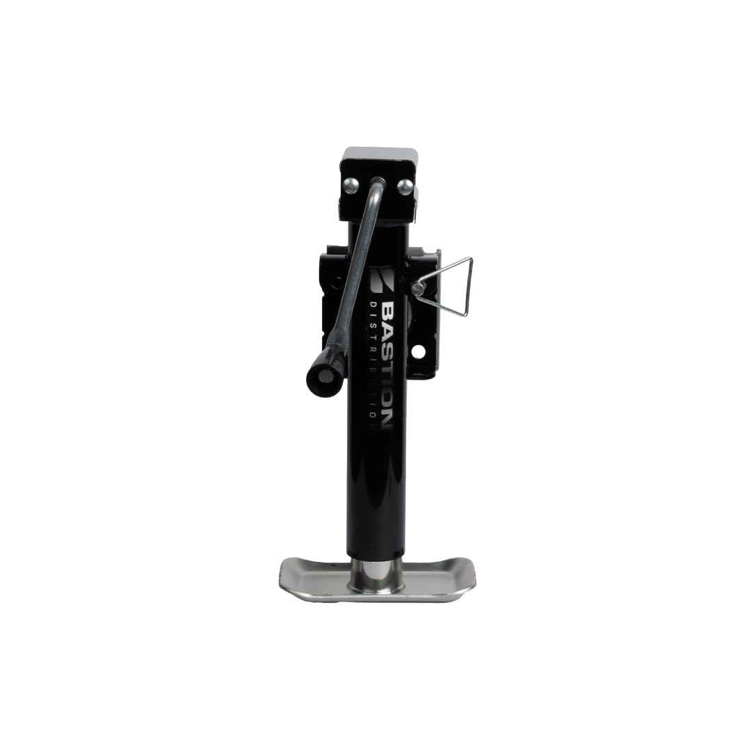 Bastion Distribution Weld-On Side-Wind Jack | Adjustable Drop Leg | Heavy Duty | 2000lb Capacity | Trailer Stabilizing Jack for RVs, Campers, &amp; Utility Trailers | 25" to 45" Height | BD-SW-2000-WD
