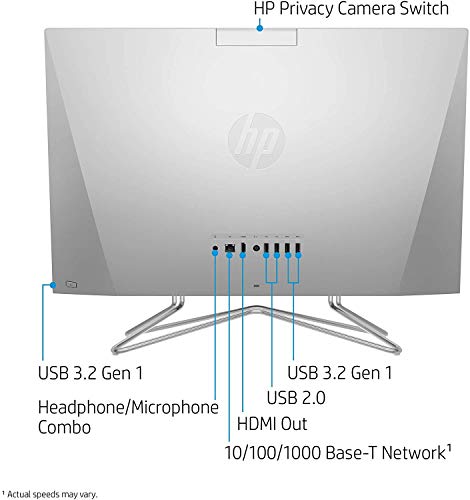 Upgrade HP 24-inch All-in-One Touchscreen Desktop Computer, AMD Ryzen 5 4500U Processor, 12 GB RAM, 512 GB SSD, Windows 10 Home (24-dp0160, Silver) - Image 4