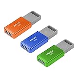 PNY USB 2.0 Flash Drives, 32GB, Assorted Colors, Pack Of 3 Drives